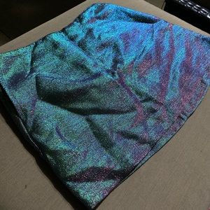 Shimmery Green and Purple Miniskirt